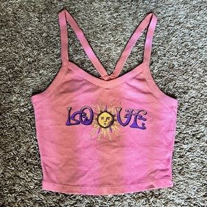 Pink Hippie Top Love with Sun